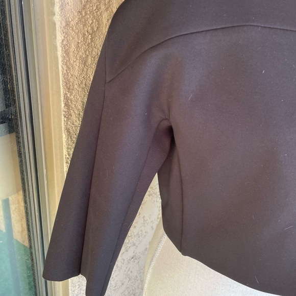 T By Alexander Wang Cropped Neoprene Black Bomber Jacket Size Small - Picture 6 of 8